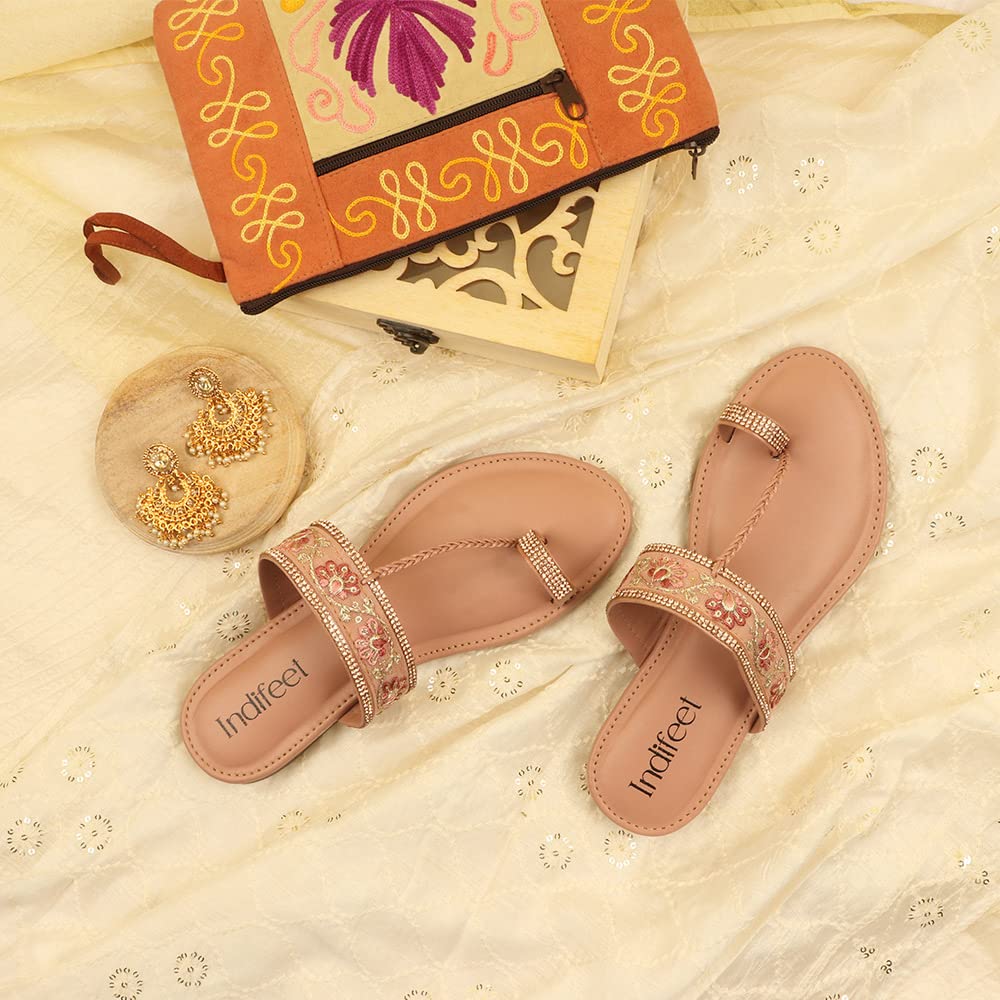 Indifeet Kolhapuri Flat Chappals for Women - Image 6