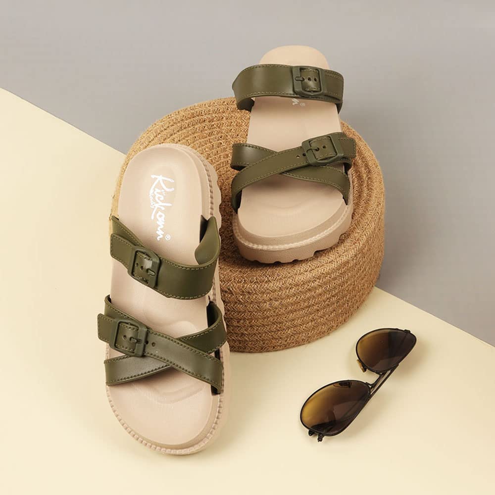 Indifeet Open Toe Buckle Sliders for Women - Image 7
