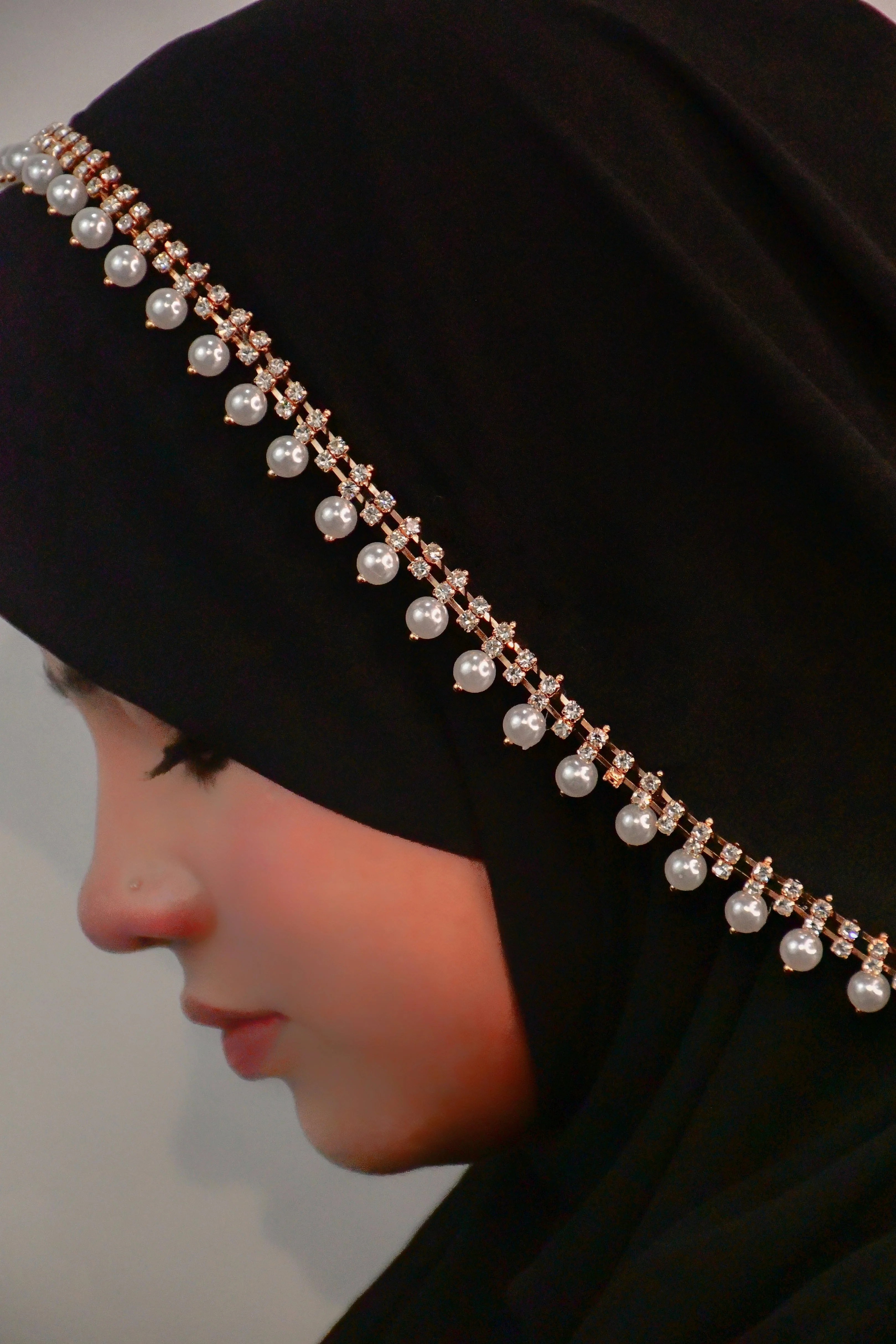 Instant - Black Ready To Wear/ Makhni Style Luxury Premium Diamond Hijab - Image 4