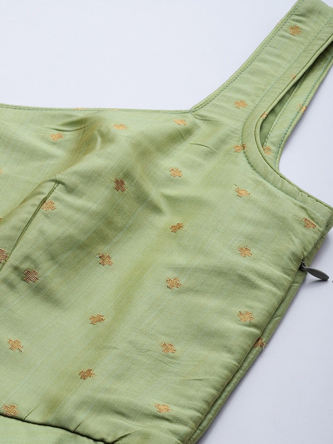 Bollywood Vogue Ready To Wear Pista Green Taffeta Gown - Image 5