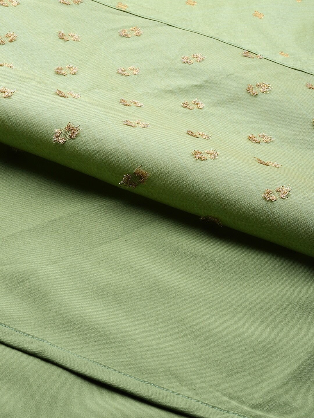 Bollywood Vogue Ready To Wear Pista Green Taffeta Gown - Image 6