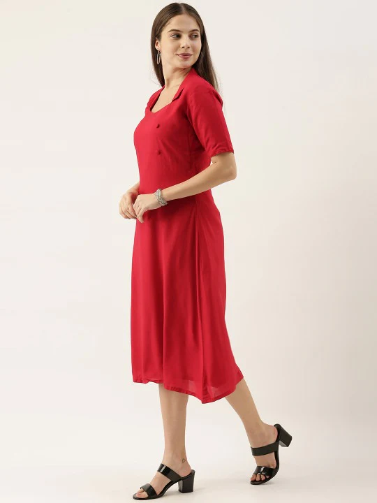 Bollywood Vogue Ready To Wear Pink Knee length Gown - Image 2