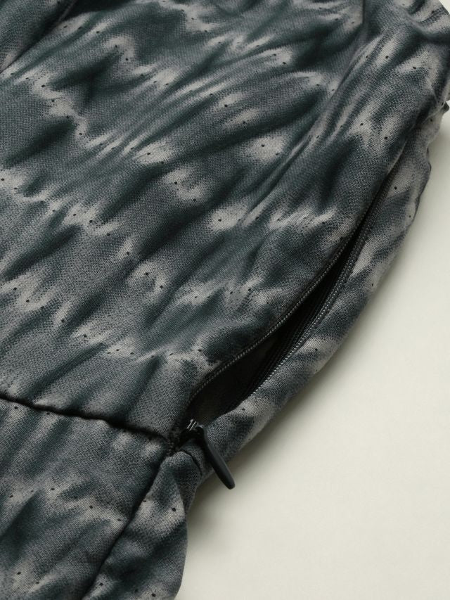 Bollywood Vogue Ready To Wear Grey N Black Muslin Halter Neck Gown - Image 3