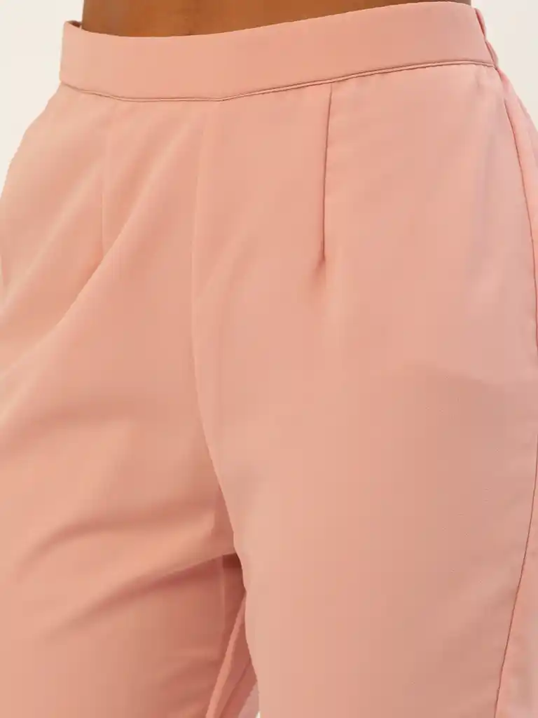Bollywood Vogue Ready To Wear White N Pink Peplum Top Gharara Set - Image 5