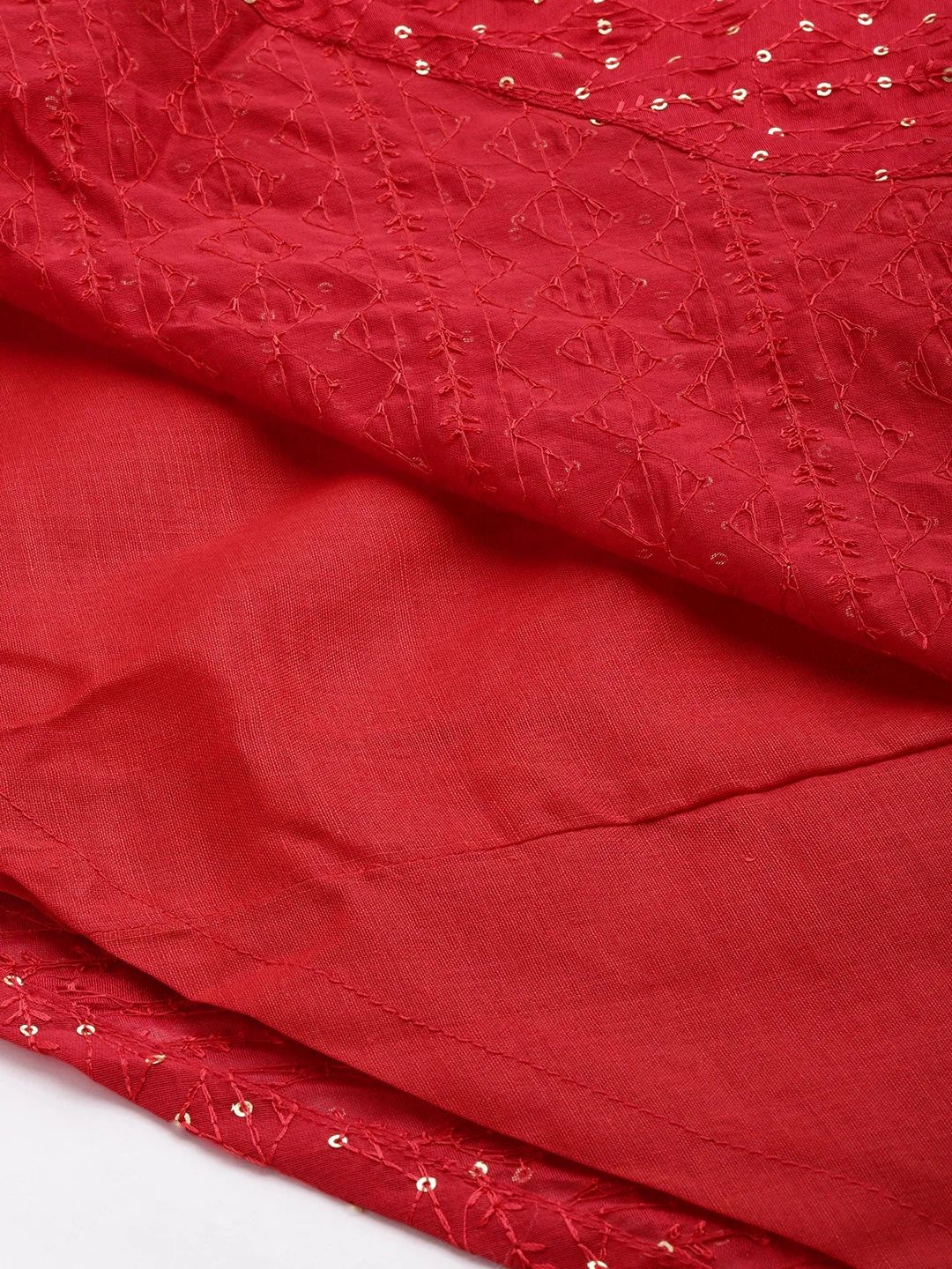 Bollywood Vogue Ready To Wear Dark Red Sequins Embroidered Gown - Image 2