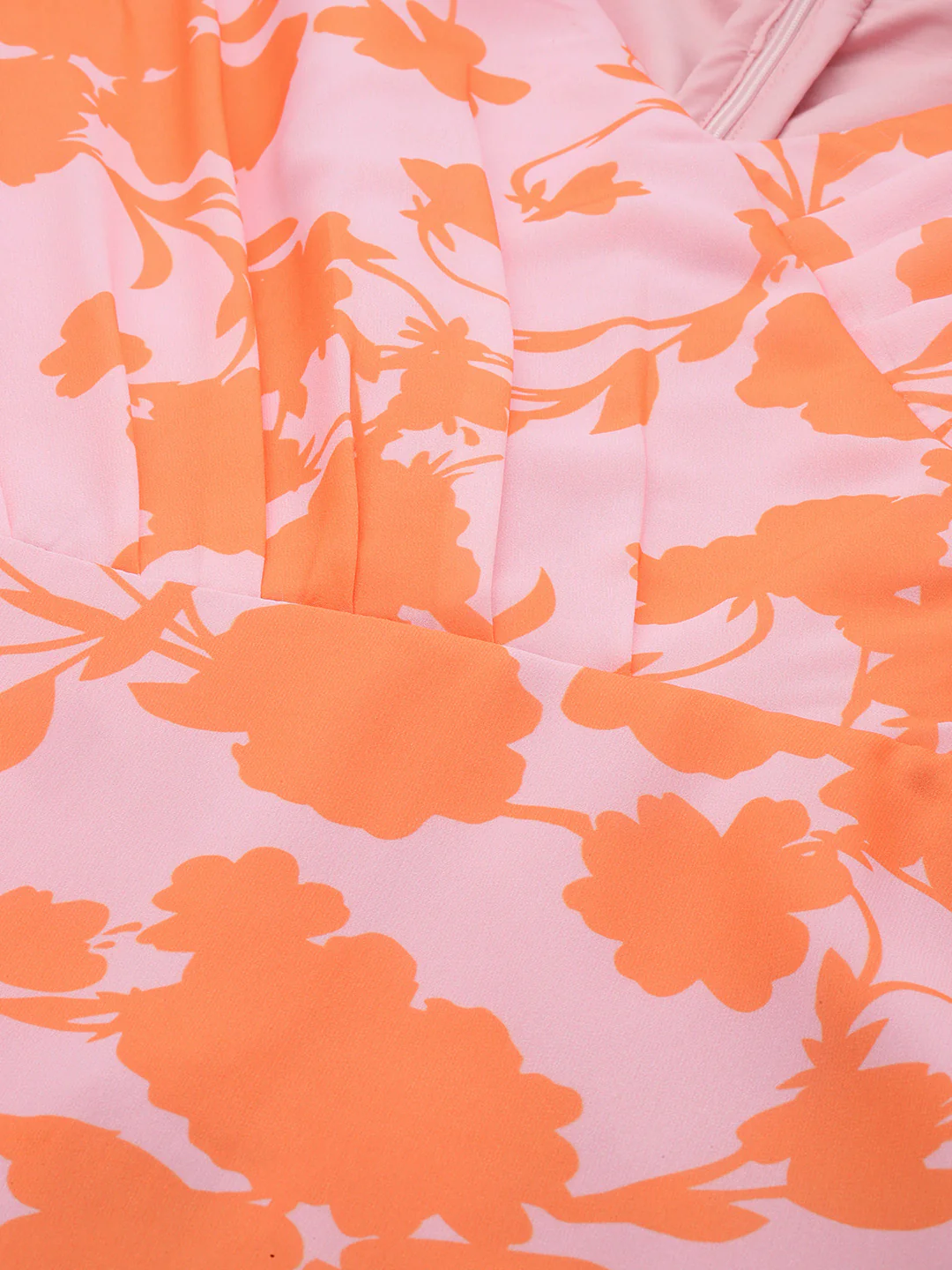 Bollywood Vogue Ready To Wear Pink N Orange Georgette Digital Printed Gown - Image 7