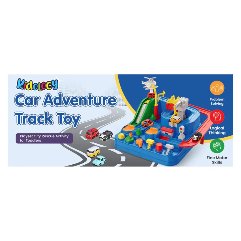 Kidology Car Race Tracks Toy | Car Adventure Toy for 0-3 Years, Boys, Girls & Kids | Playset City Rescue Activity for Toddlers | Pre Educational Learning Puzzle Gift for Babies (4 Car Included) - Image 16