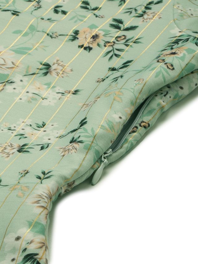 Bollywood Vogue Ready To Wear Green Muslin Printed Calf Length Kurta Set - Image 4