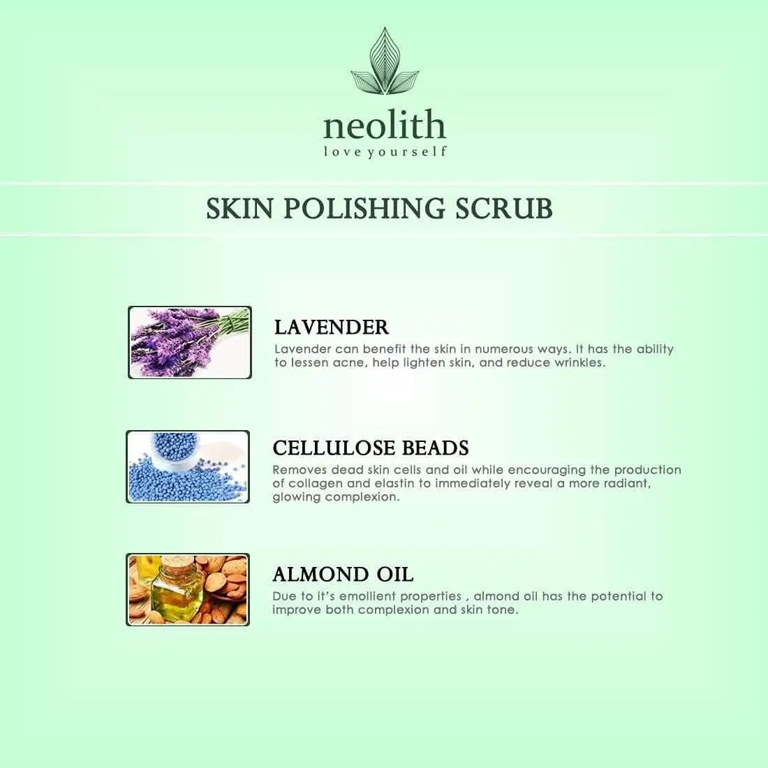Lavender skin polishing face scrub (100gm) | NEOLITH - Image 3