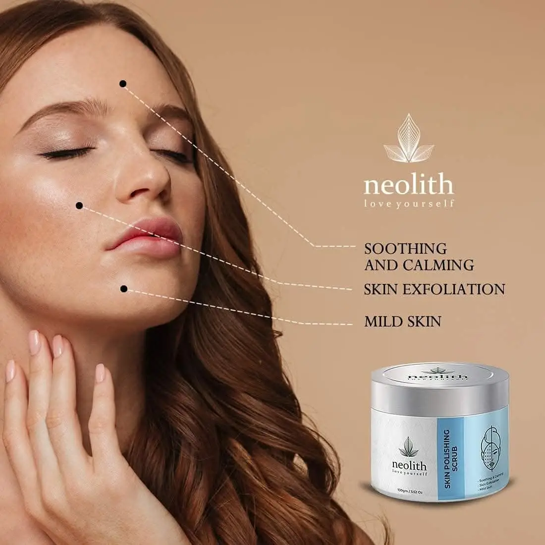 Lavender skin polishing face scrub (100gm) | NEOLITH - Image 4