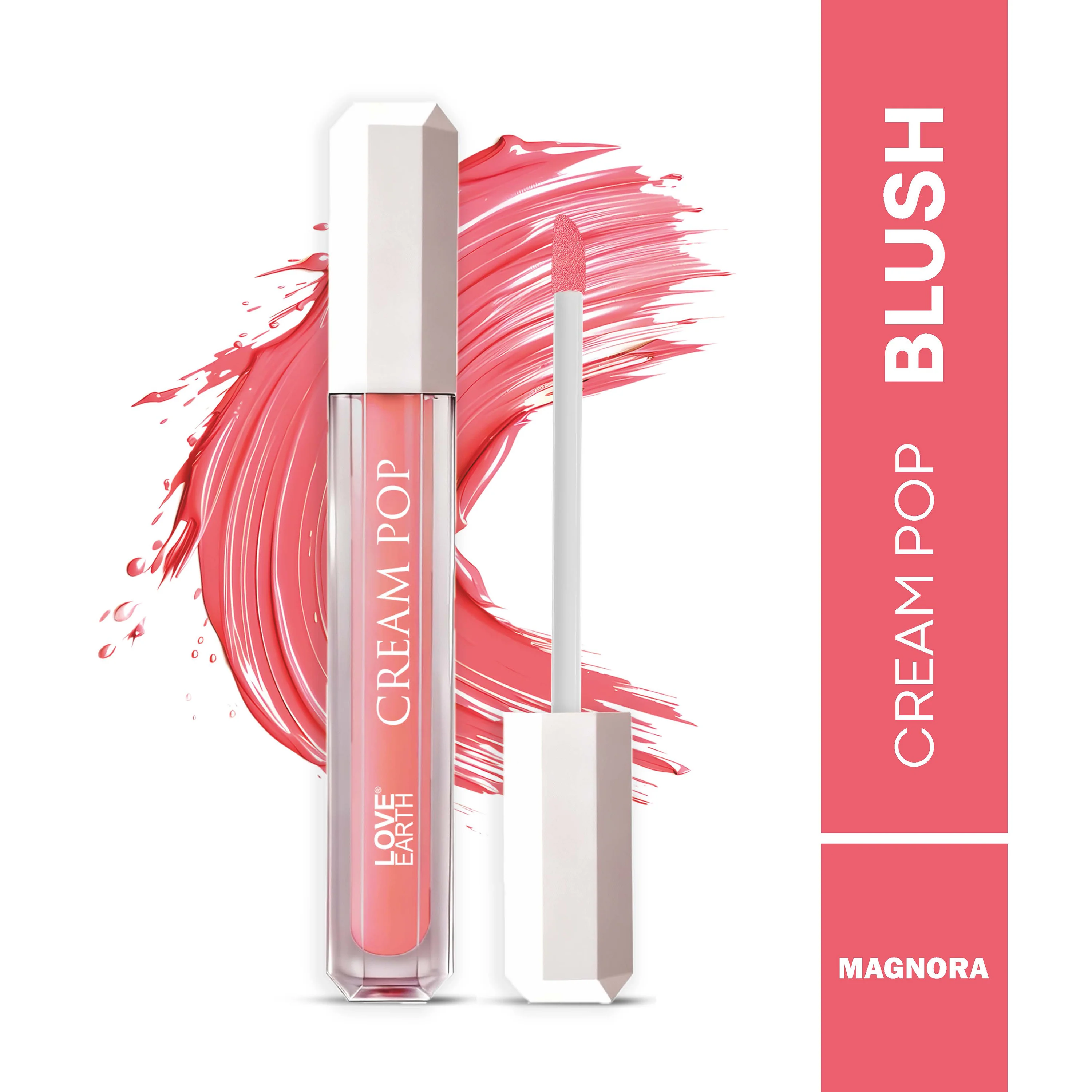 Love Earth Cream Pop Blush - Magnora| Hyaluronic Acid | Smooth, Lightweight, Long-Lasting | Dewy Finish, Easily Blendable| Everyday Natural Glow | Suitable for All Skin Types -2ML - Image 4