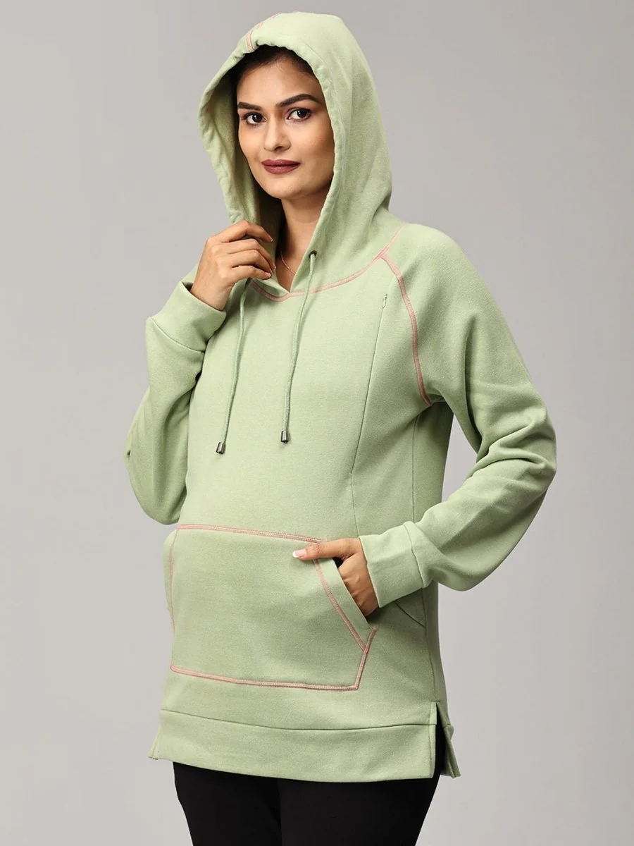 Leaf Me Be Maternity and Nursing Hoodie Sweatshirt - Image 3