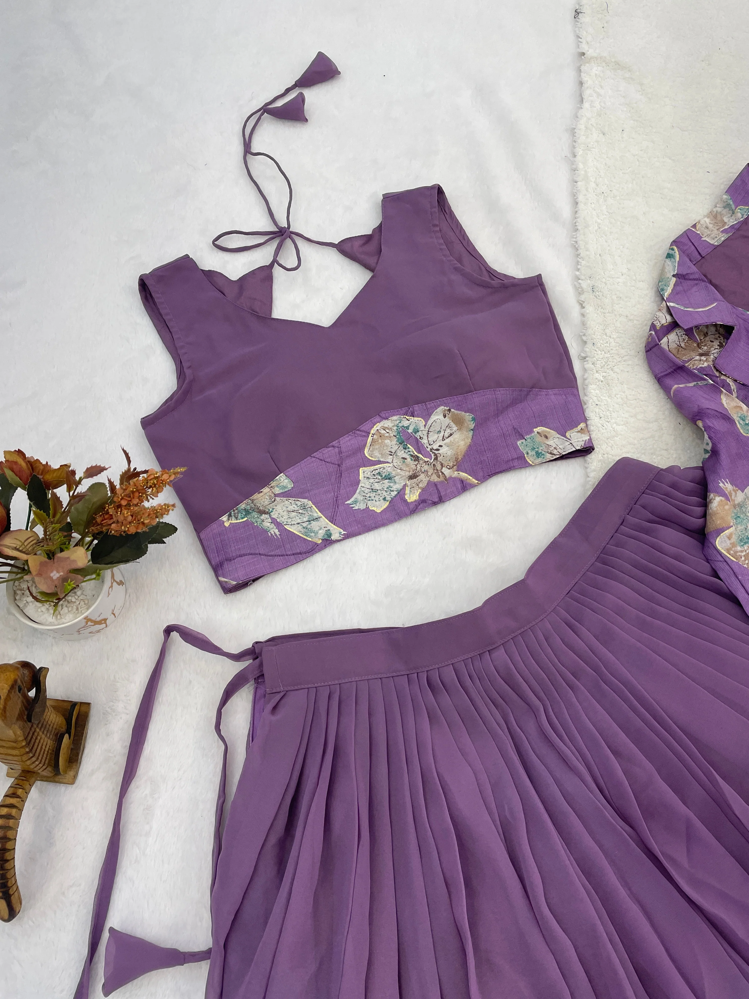 Letest Designer Lehenga Set with Floral Print Jacket - Image 7