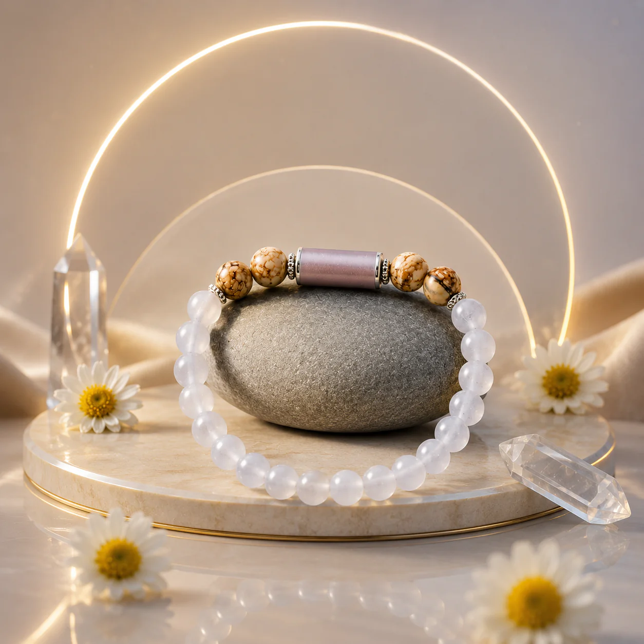 Libra Rashi Bracelet (Tula Rashi-తులా రాశి)– Semi Precious Gemstone Beaded Bracelet for Energy, Strength & Positivity - Image 7