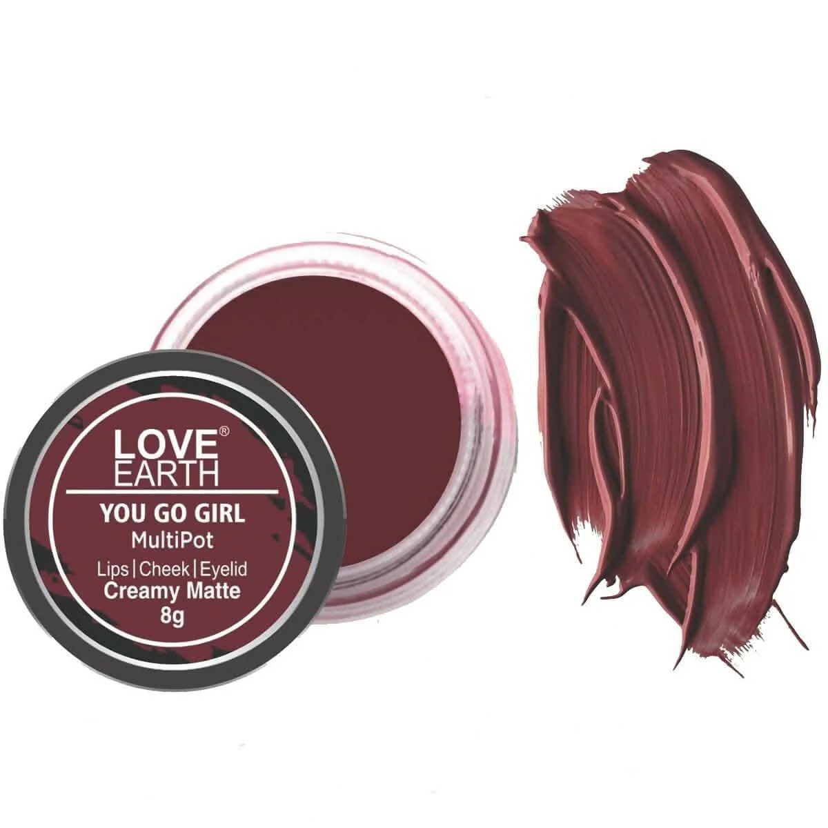 Love Earth Lip Tint & Cheek Tint Multipot Creamy Matte - Wine
