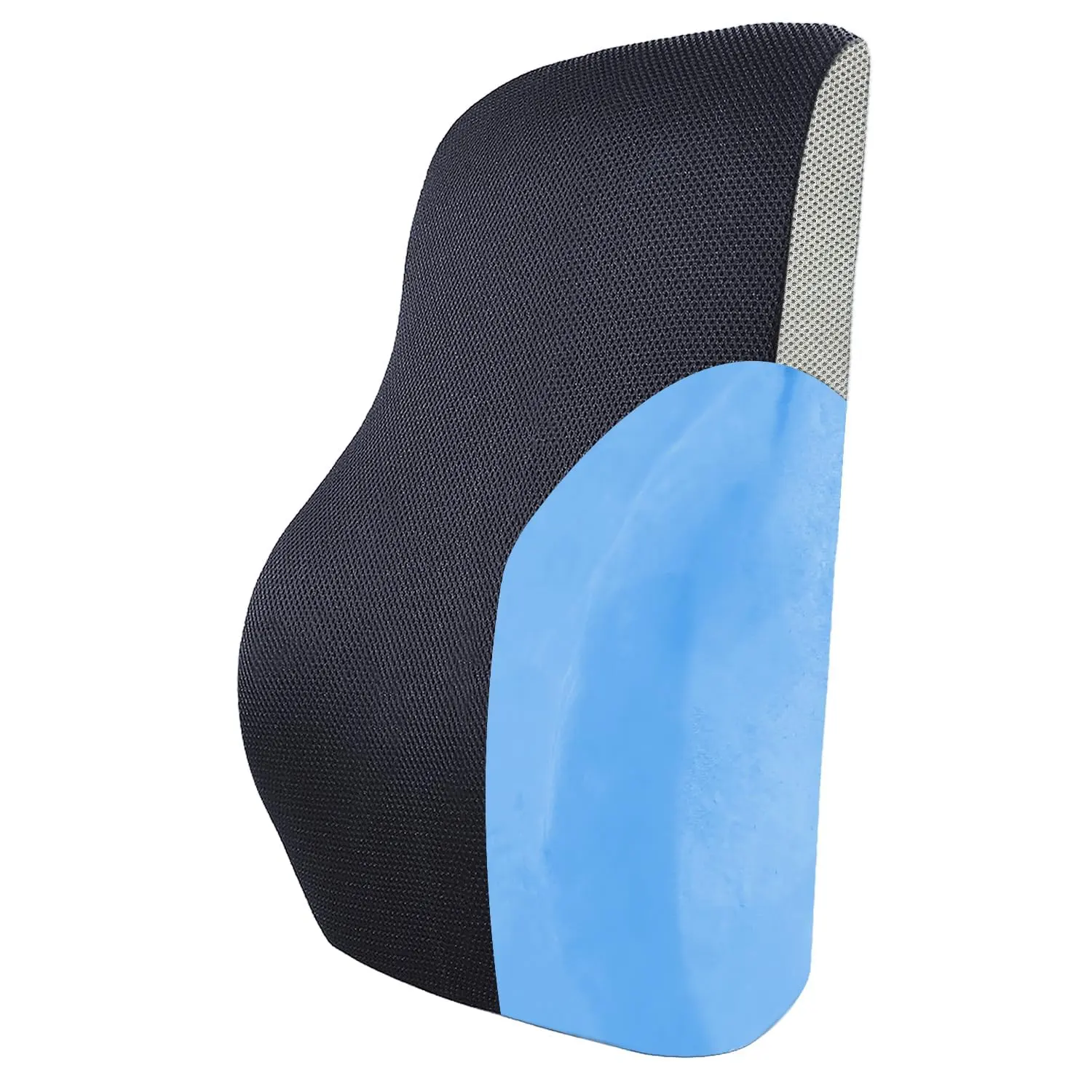 Sleepsia Memory Foam Back Support for Office Chair | Lumbar Support for Office Chair, Car Seat Back Support,(Gel Infused, Black/Grey) - Image 4