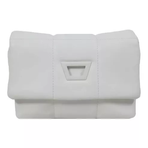 Luxe Quilted Chain Shoulder Bag (White) - Image 4