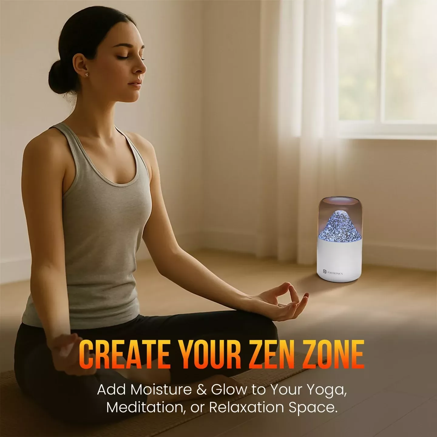 Portronics Magma Mini Humidifier with Dual Mist & Light Modes - Image 4