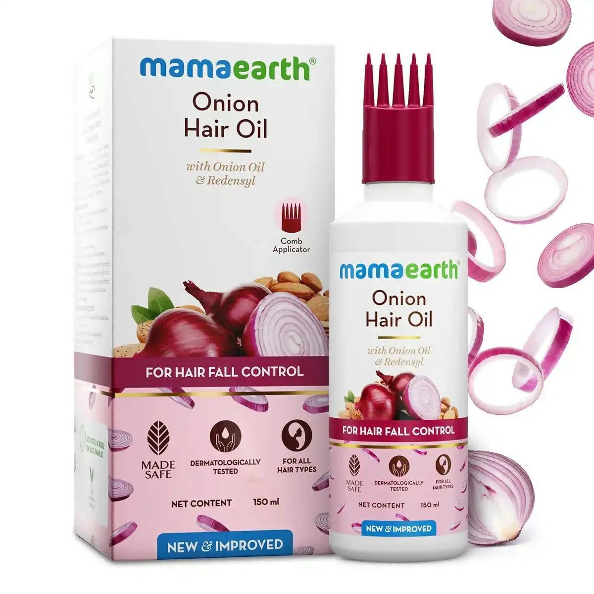 Mamaearth Onion Hair Oil for Hair Growth & Hair Fall Control with Redensyl – 150 ml - Image 2