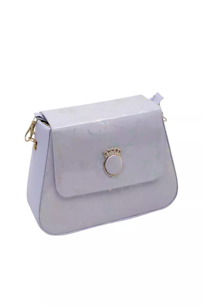 Marble printed Box Sling Bag for Girls - Lavender - Image 4