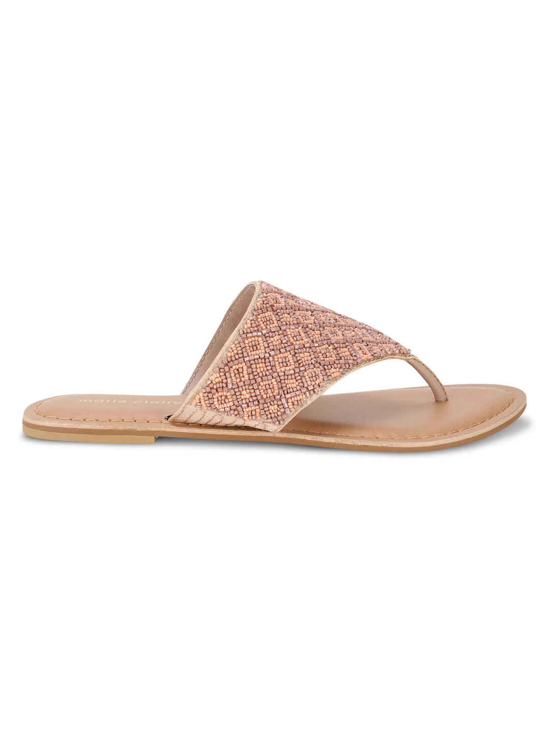 Marie Claire Women Rose Gold Casual Thong Flats - Image 2