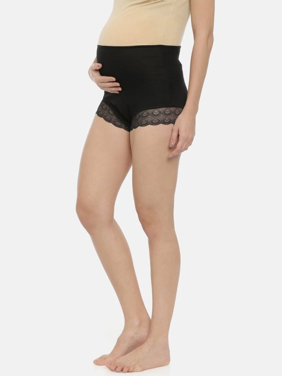 Maternity Over belly High Waist Lace Panty-Black - Image 2