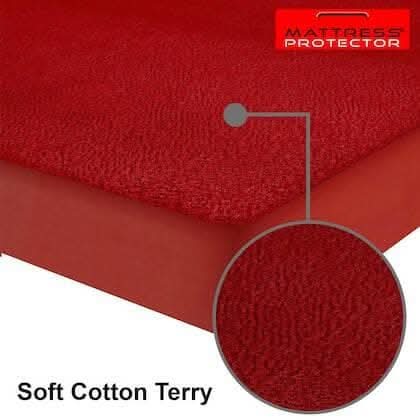 Mattress Protector Maroon Waterproof Cover for Single Bed (78 x 36 inch) - Image 3