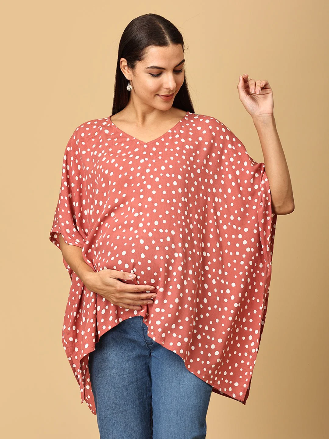 Mauve Spots Nursing Cover And Top - Image 2