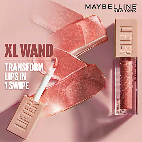 Maybelline New York Lifter Gloss - Moisturizing, Tinted Lip Gloss, With Hyaluronic Acid, Non-Sticky Formula, 5.4 ml Pearl - Image 3