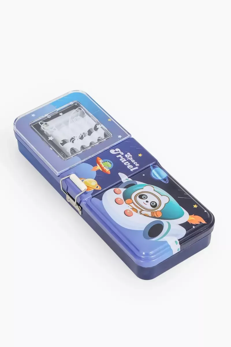 Mermaid Printed Metal Pencil Box for Kids (Blue Space) - Pack of 1 - Image 2