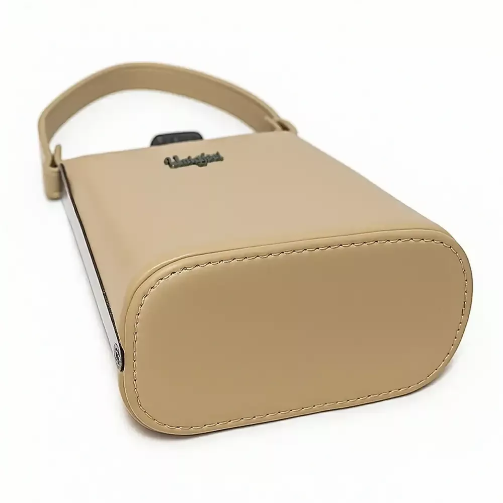 Metallic Box Clutch Handbag with Crown Lock - Image 7