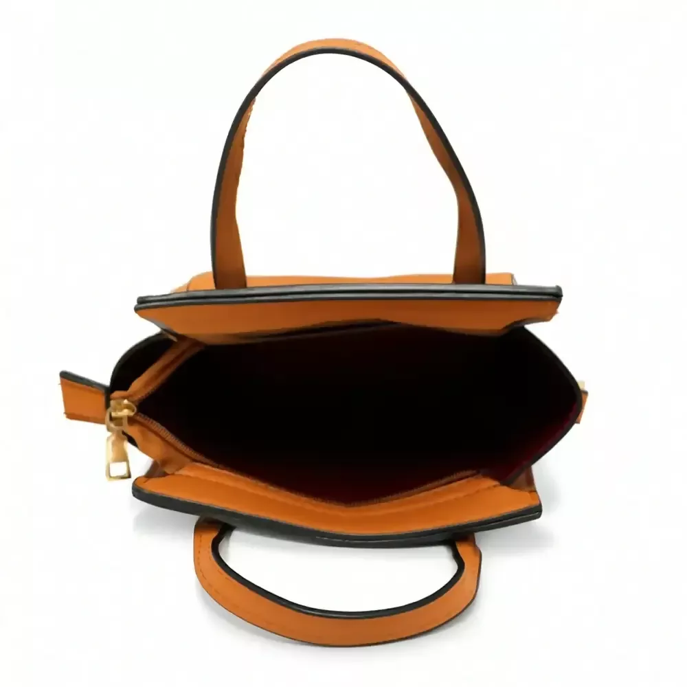 Mini Structured Handbag with Front Flap Pocket - Image 8