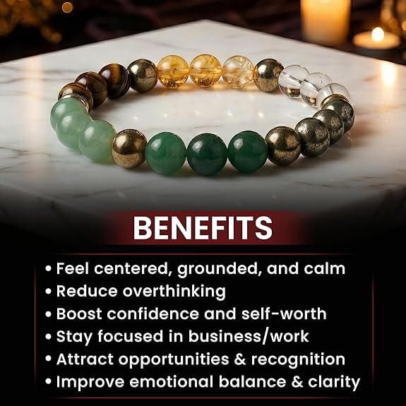Money Magnet Crystal Bracelet for Wealth, Success & Positive Energy – Natural Gemstone Stretch Bracelet for Men & Women - Image 4