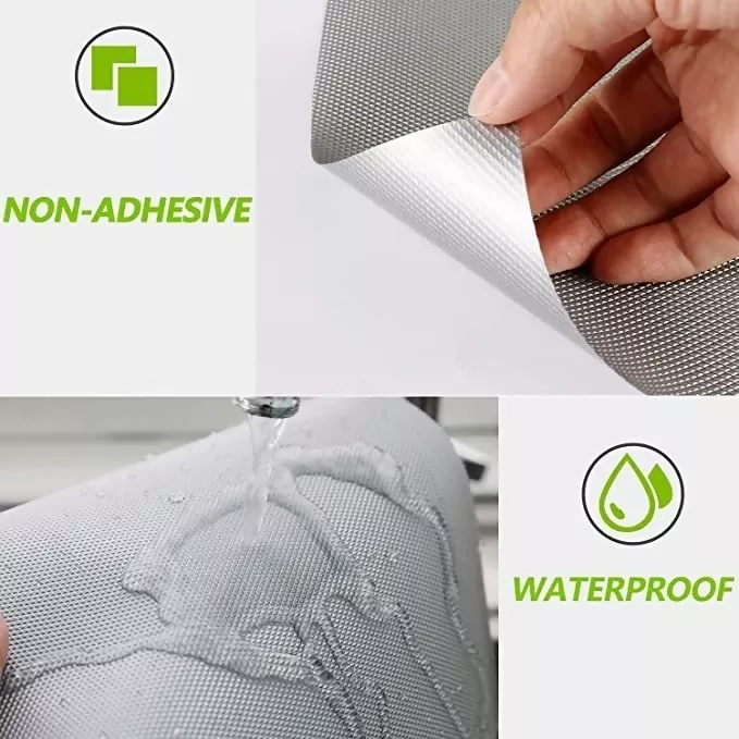 Mopak Decor Plain Grey Eva Printed Solid Fridge Mat & Cover Pack of 1- (4Meters) - Image 4