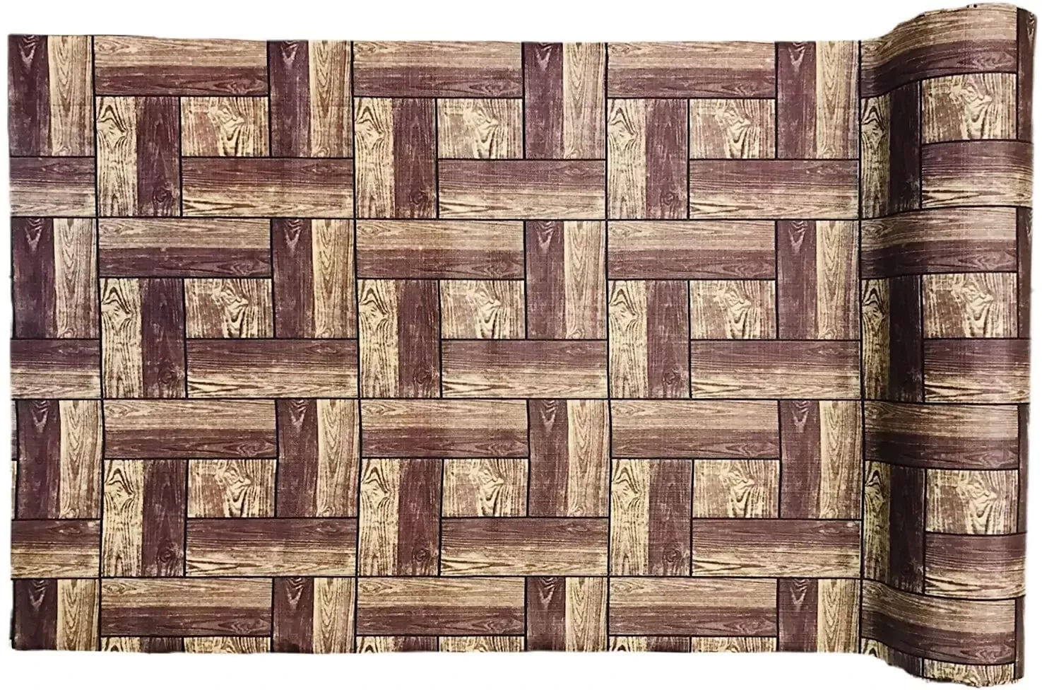 mopak decor Polyester Solid Fridge Mat & Cover (Dark Brown Wooden) - Image 3