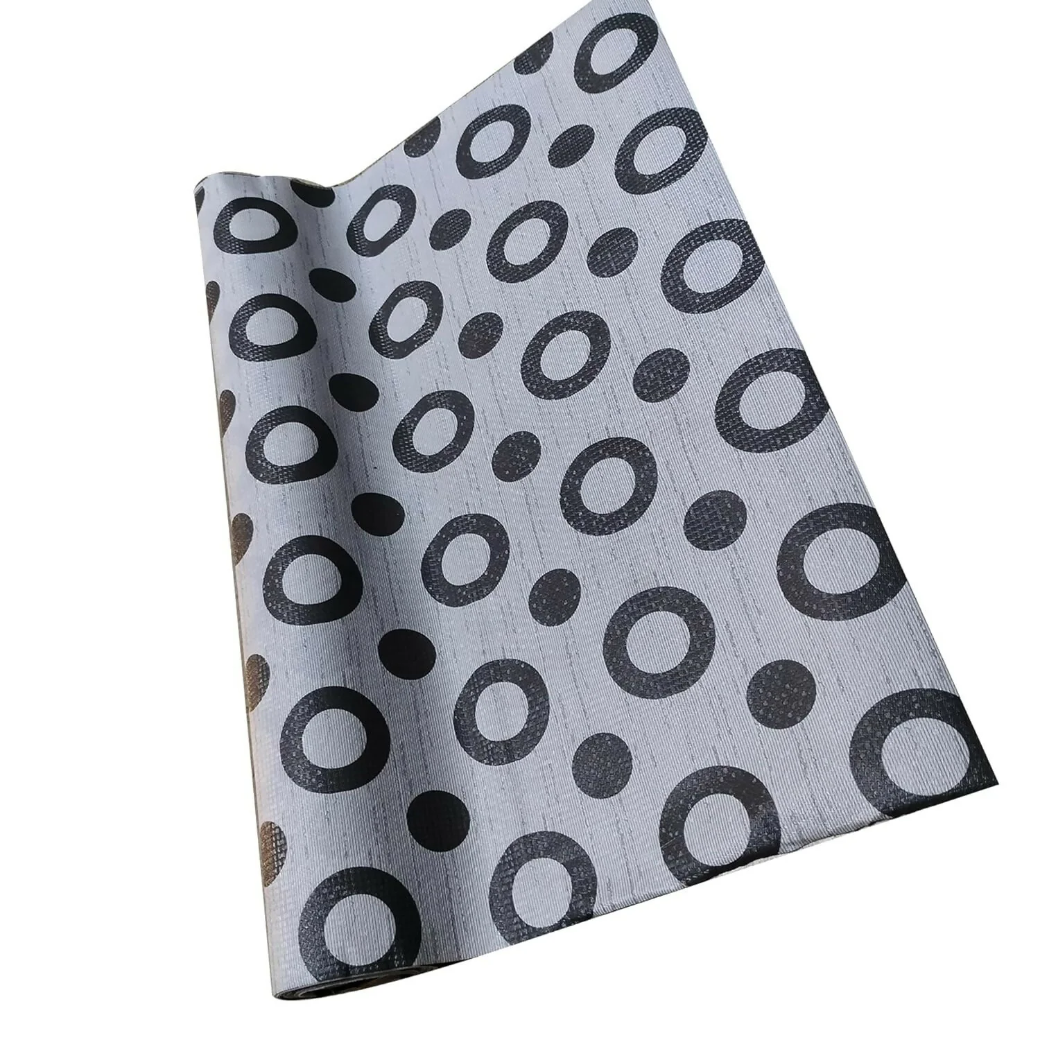 Mopak Decor Shelf Liner used for Wardrobe kitchen cabinet Drawer Slab Roll (Grey Black Circle) - Image 6