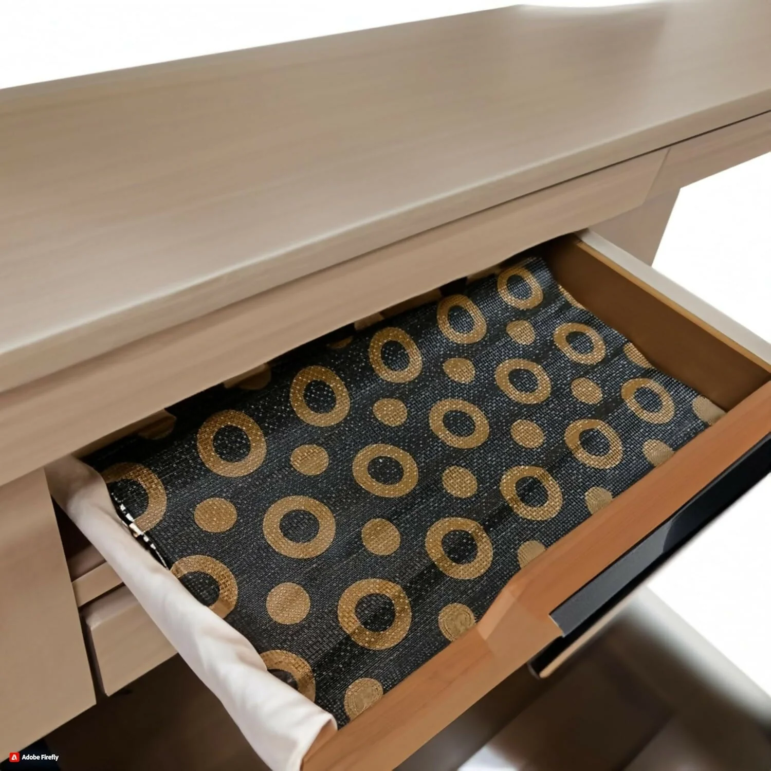 Mopak Decor Shelf Liner used for Wardrobe kitchen cabinet Drawer Slab Roll (Black Golden Circle) - Image 4