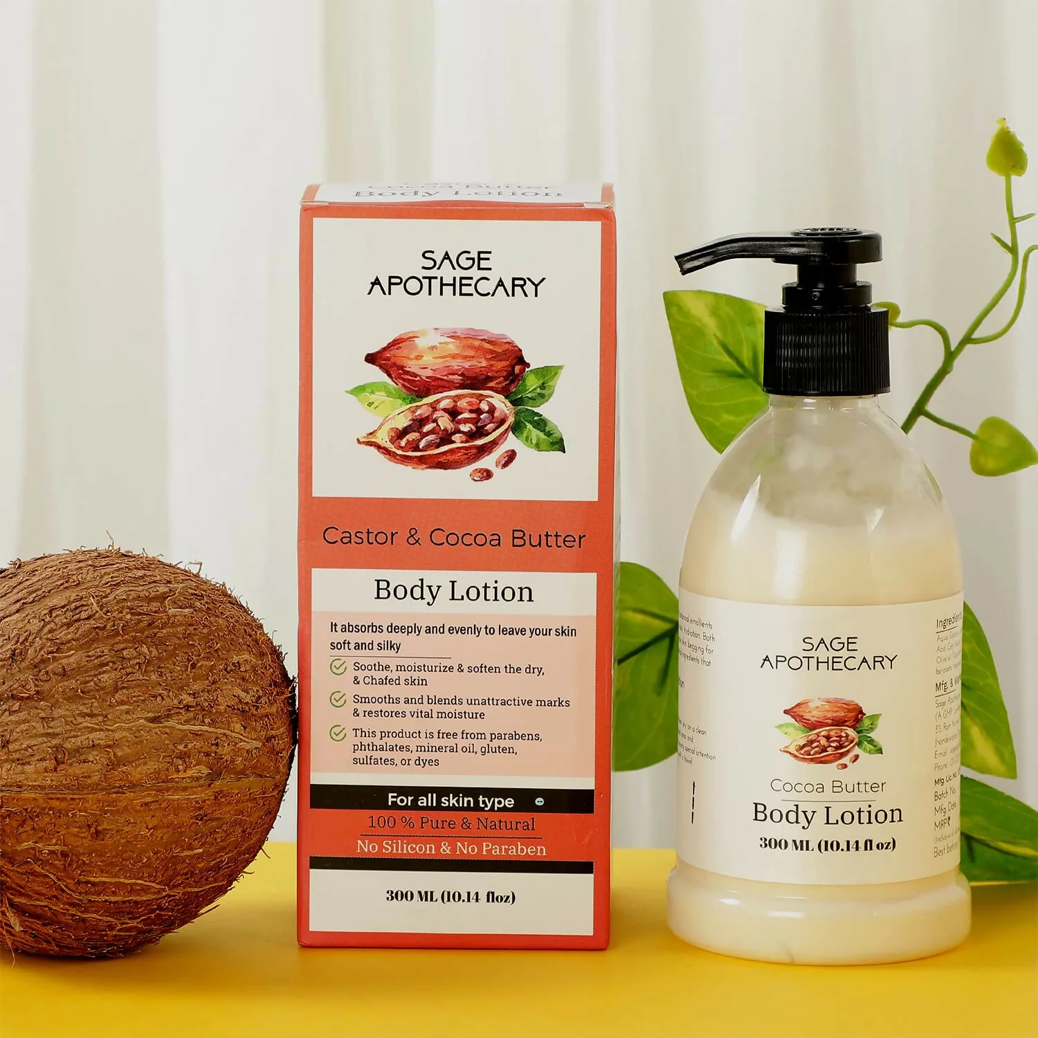Natural Castor & Cocoa Butter Body Lotion (300ML) - Image 2