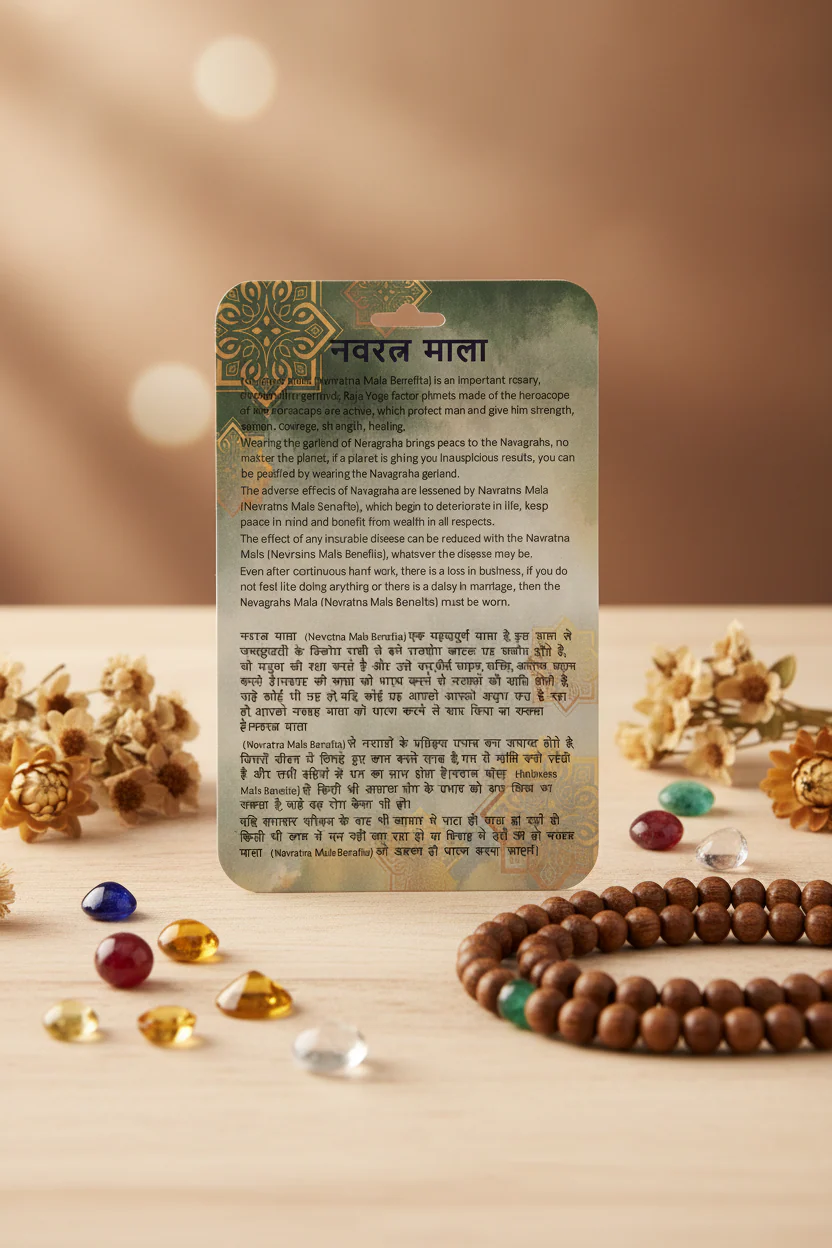 Navratan Mala – 9 Gemstone Beaded Necklace for Planetary Balance, Prosperity & Spiritual Protection - Image 11