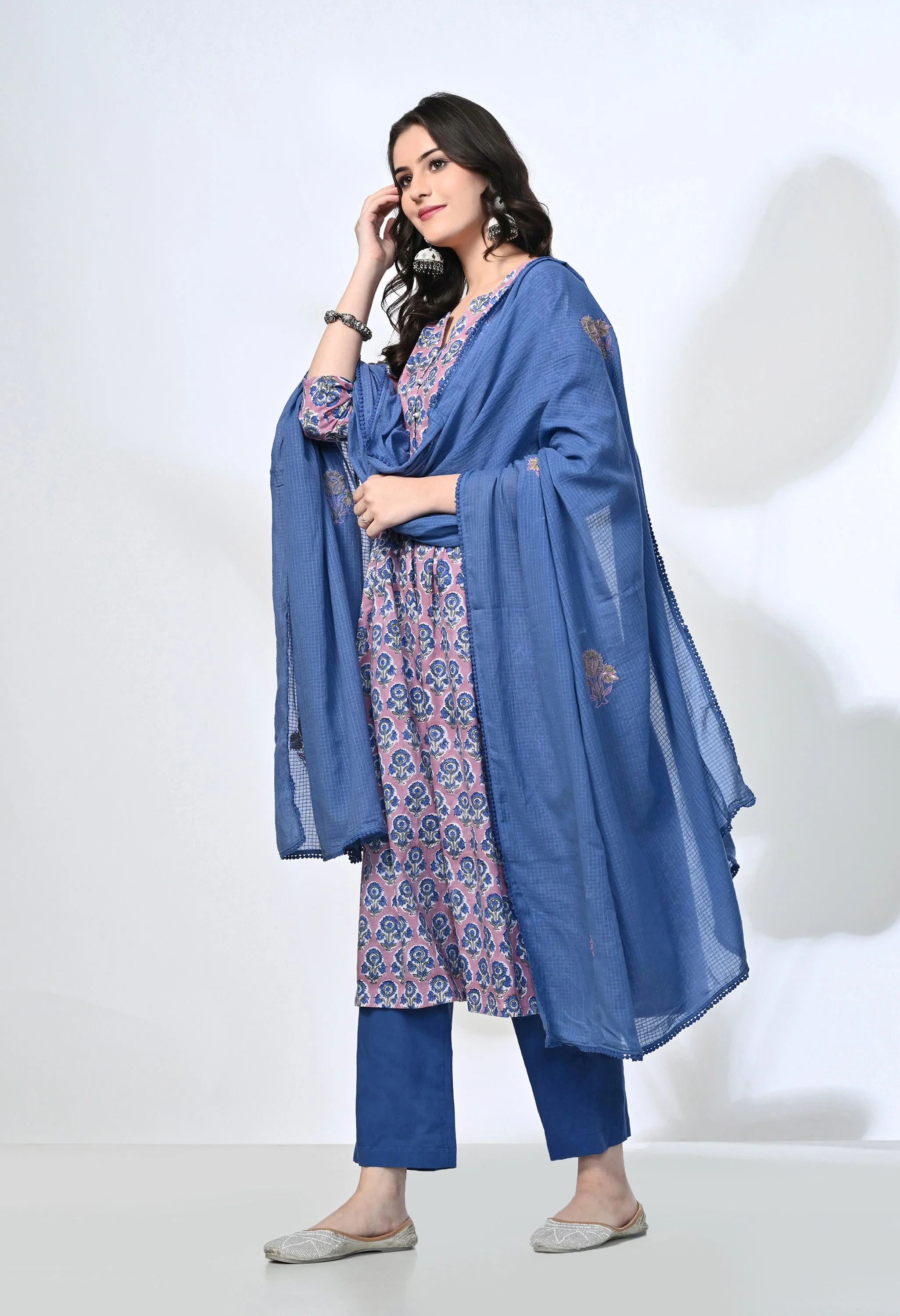 NEEL HANDBLOCK KURTA SET - Image 2
