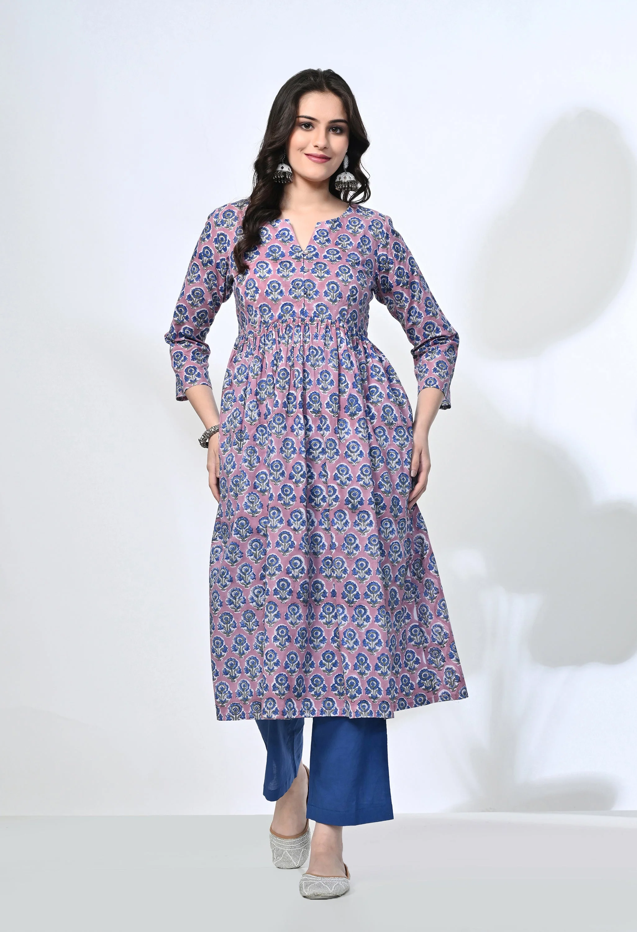 NEEL HANDBLOCK KURTA SET - Image 7