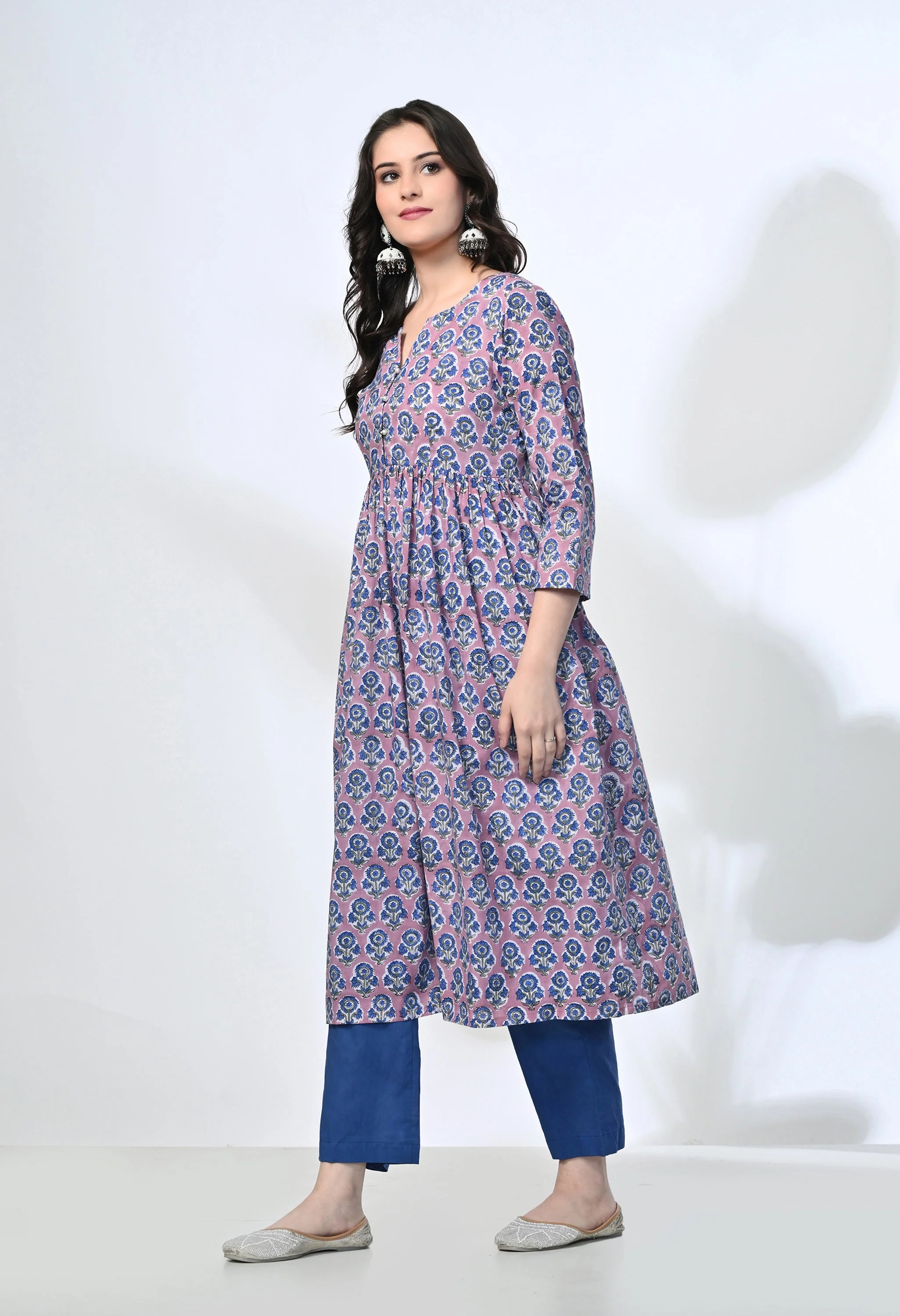 NEEL HANDBLOCK KURTA SET - Image 8