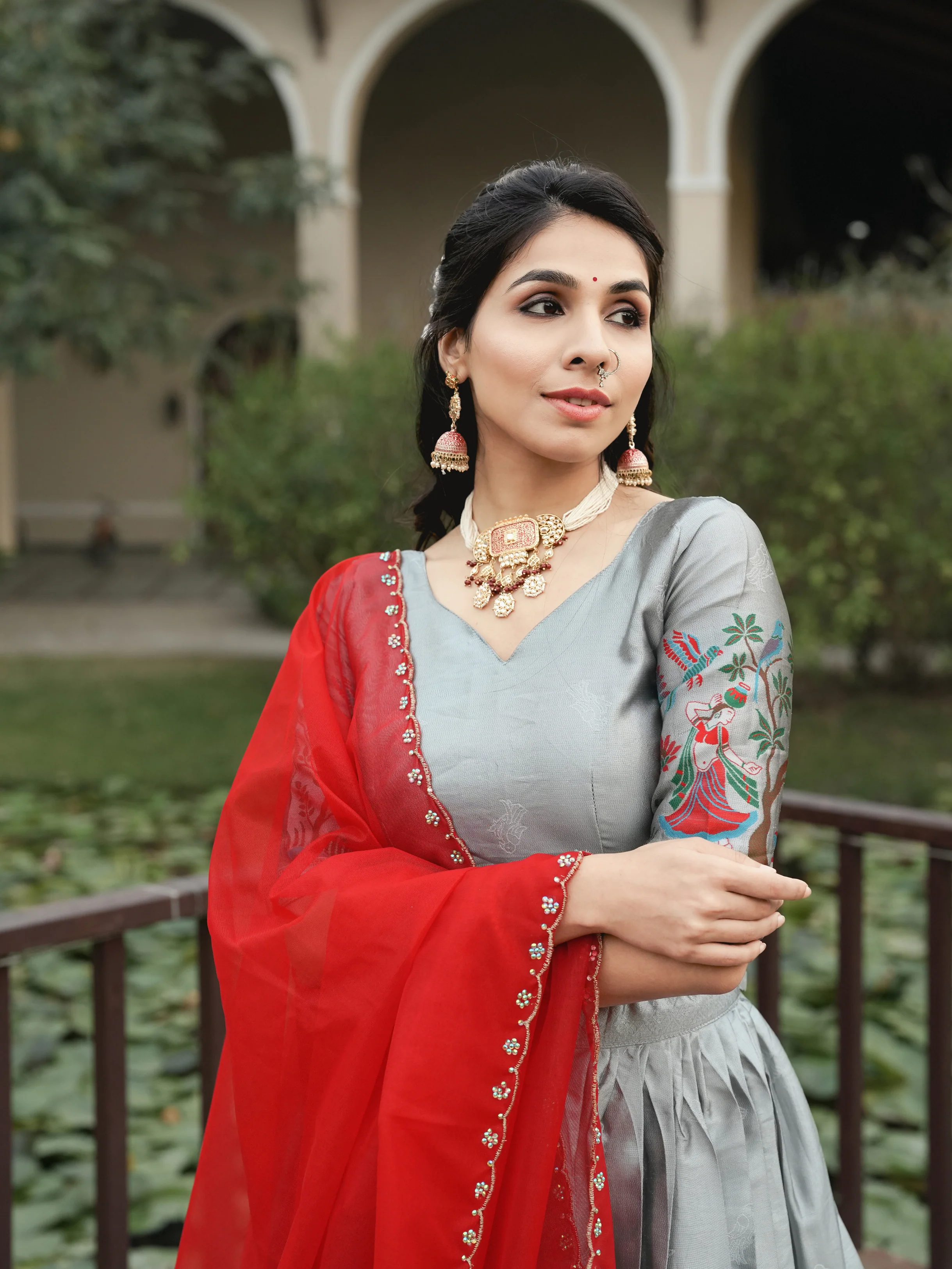 New Arrivals Silver Silk Traditional Lehenga - Image 7