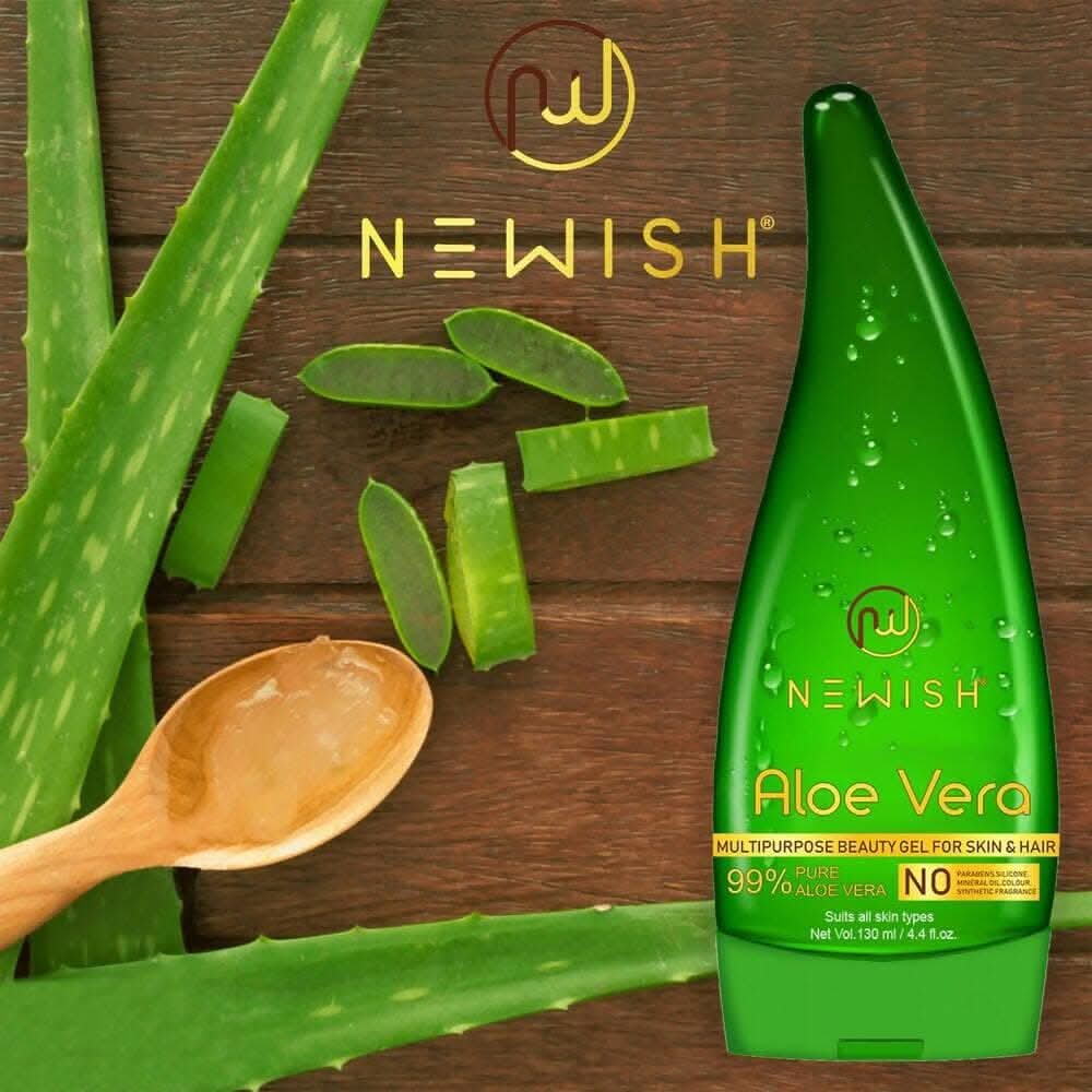 NEWISH Aloe Vera Multipurpose Gel For Glowing Skin & Hair growth , Moisturizer,Aftershave Lotion (Pack of 2 - 260 ML) - Image 5