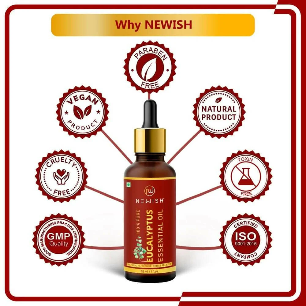 Newish Eucalyptus Oil for Cold & Cough for Steam Inhalation for Hair (Pack of 2- 30 ML) - Image 4