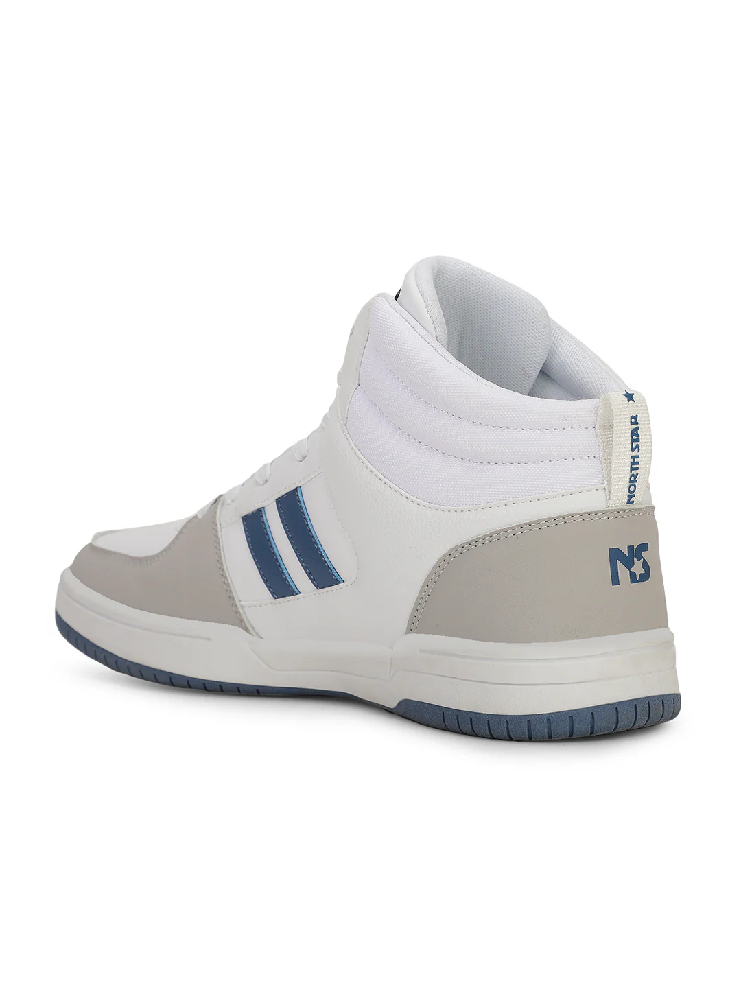 North Star Men White Casual Ankle Length Lace-up Sneakers - Image 3