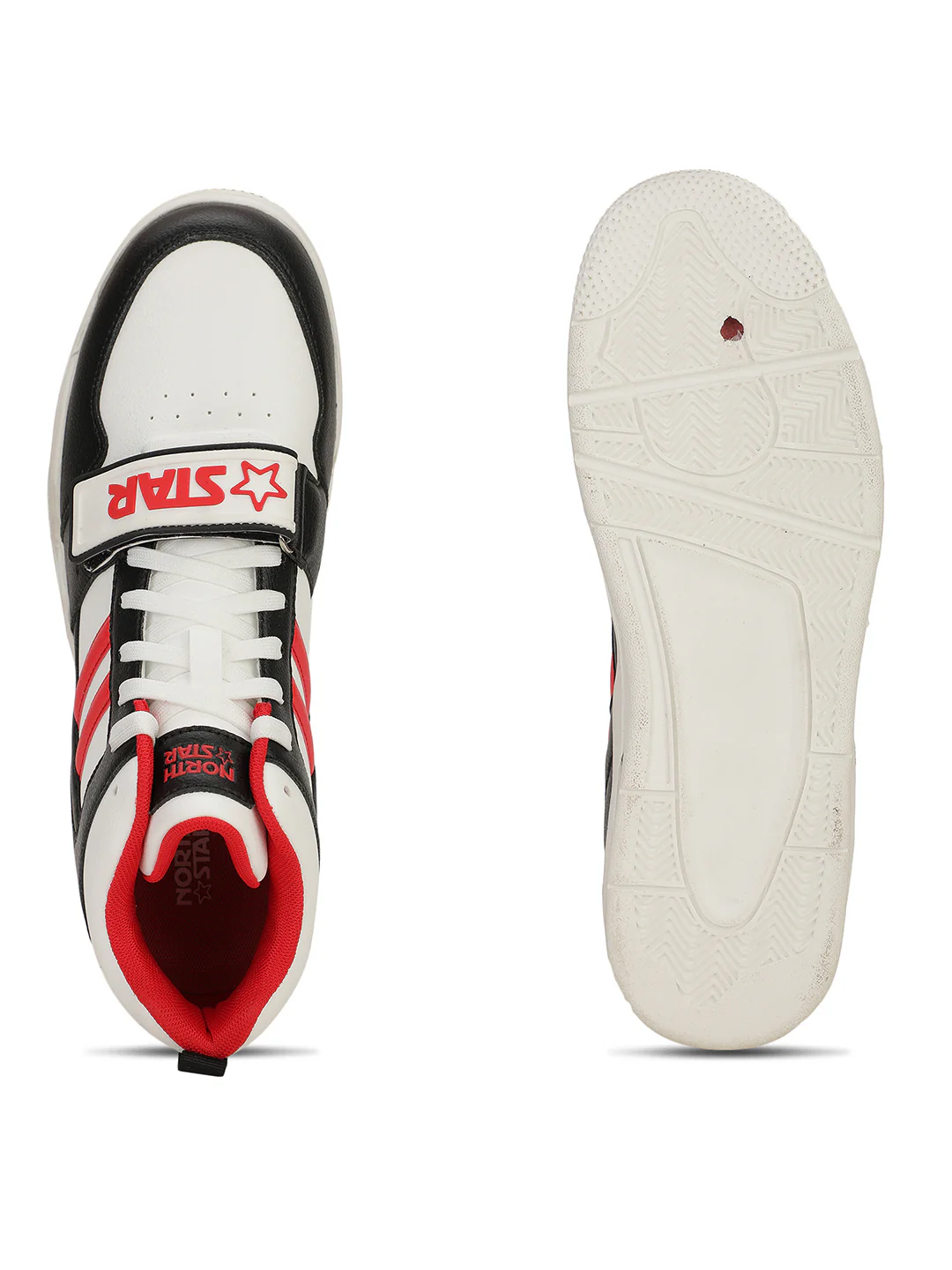North Star Men White Casual Ankle Length Lace-up Sneakers - Image 4