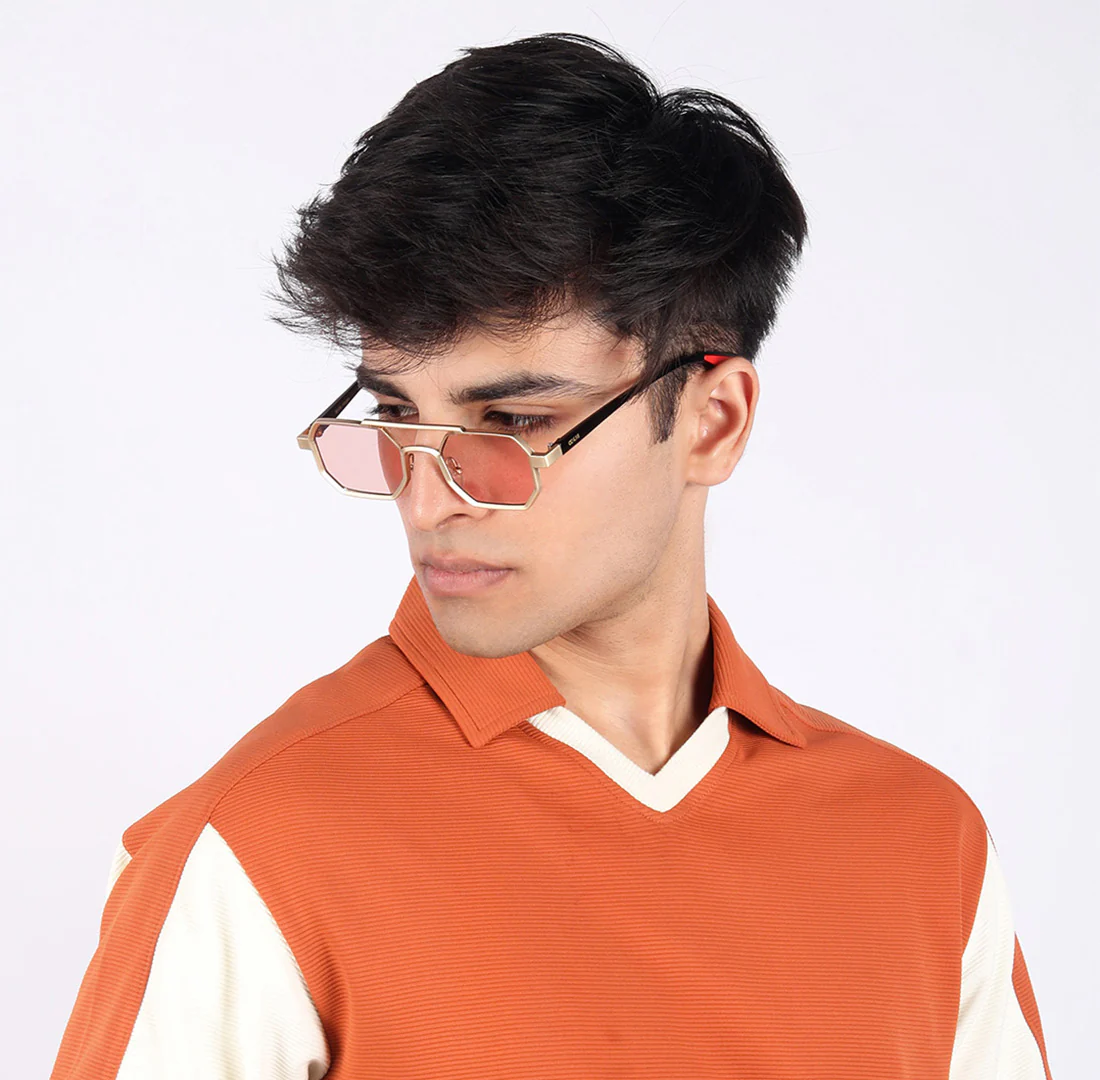 Ockhi Exhale Pink Hexagonal Sunglasses - Image 4