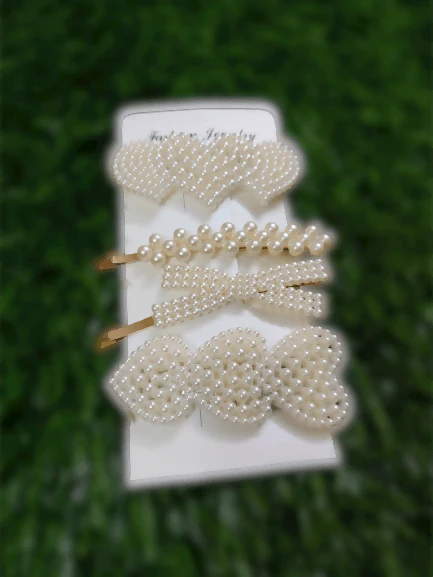 Pinapes 4pcs White Geometric Minimalist Hair Clips for Women & Girls