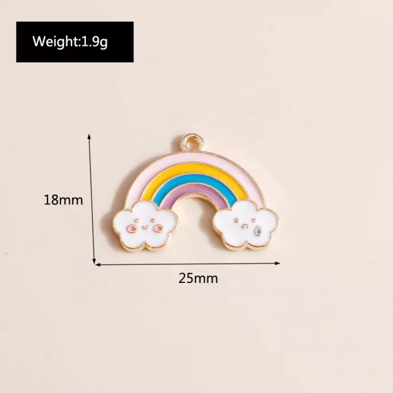 Pinapes Colorful Cloud Smiley Face Pendant Rainbow Fashion Jewelry for Women & Girls - Image 2